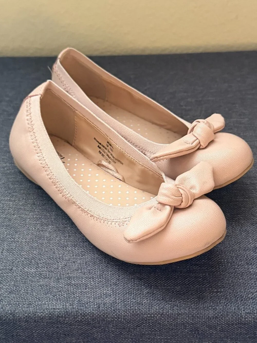 Kids' Nordstrom Rack Pink Bow Ballet Flats, Size 13M